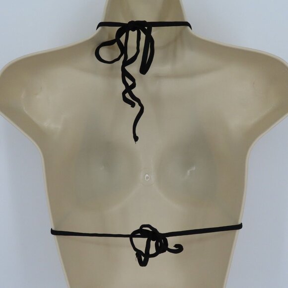 AYRA SWIM Womens Small Solid Black Triangle Bikini Top Unlined Swimwear Wireless - Picture 3 of 7